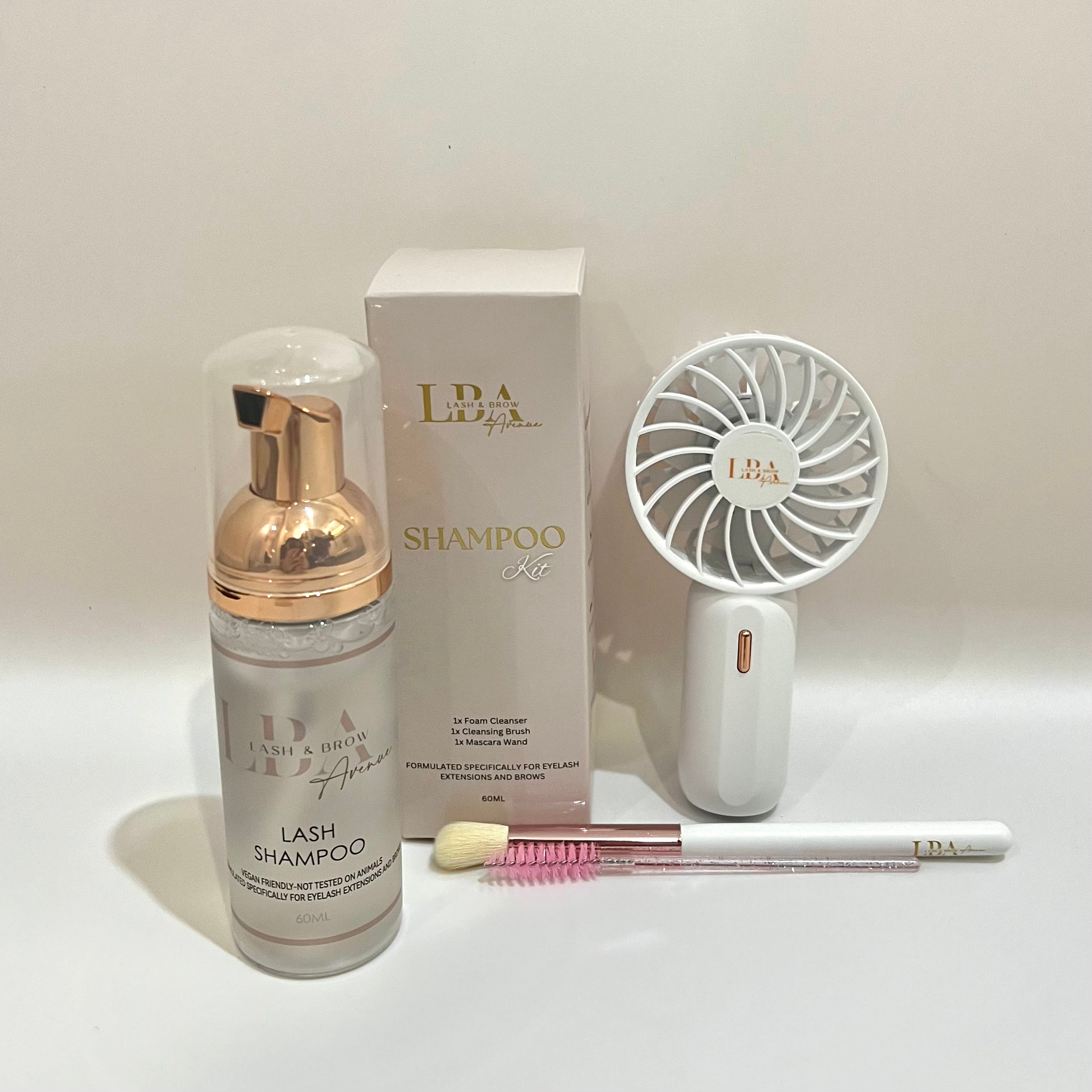 Lash Aftercare Kit | Lash Shampoo, Cleansing Brush & Drying Fan